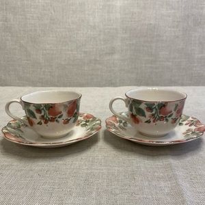 Nikko Tableware flat cup and saucer set of 2. Made in Japan.